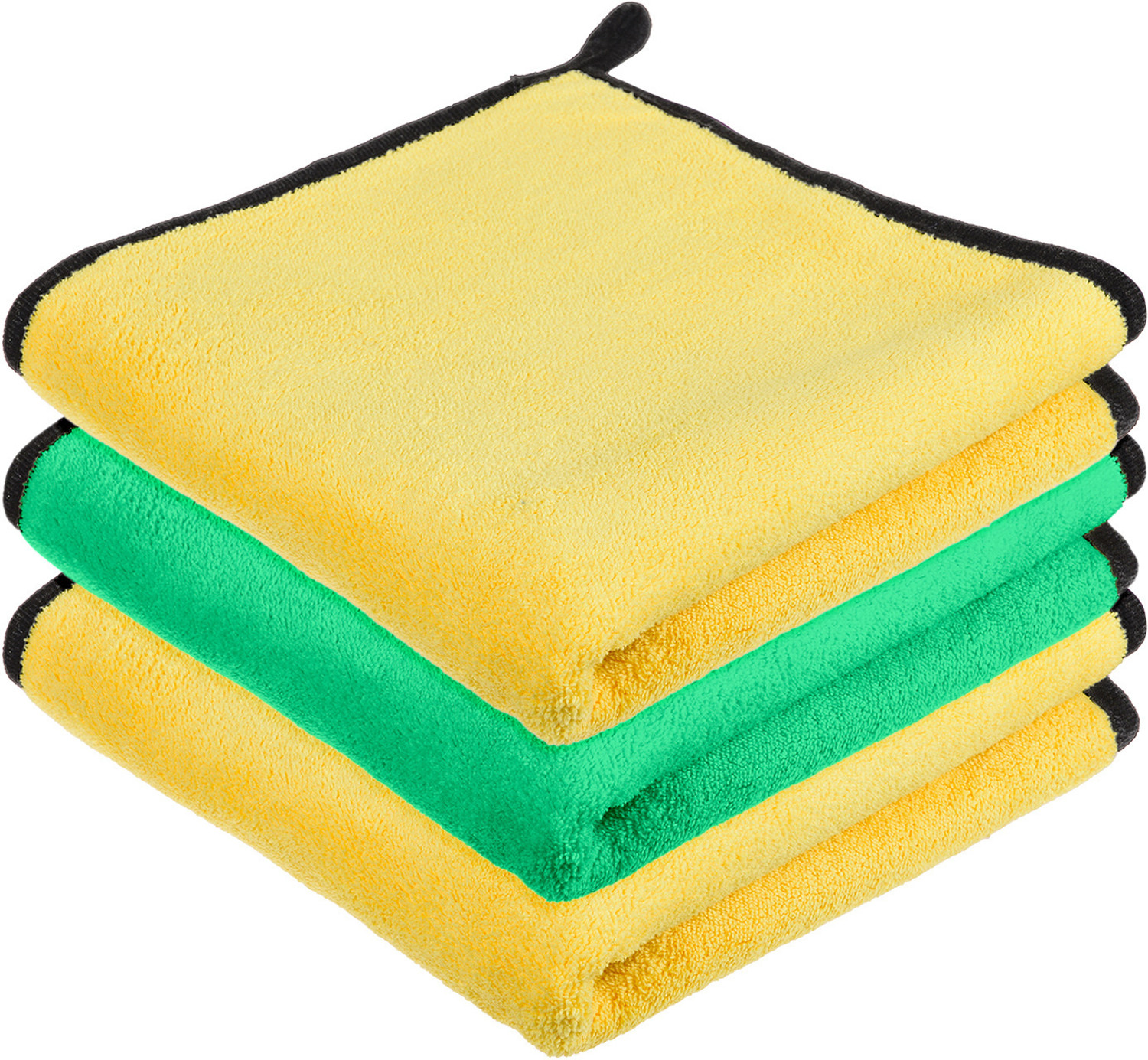 Image of KUBER INDUSTRIES 400 GSM Cleaning Towel for Kitchen with Hanging Loop|40x40|Pack of 3|Multi Wet and Dry Microfiber Cleaning Cloth
