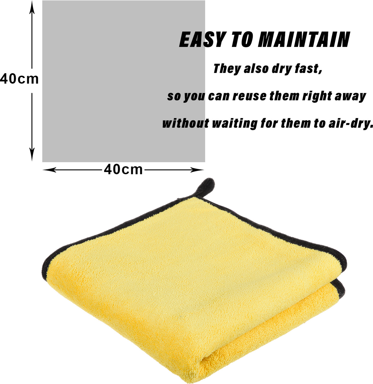 Image of KUBER INDUSTRIES 400 GSM Cleaning Towel for Kitchen with Hanging Loop|40x40|Pack of 3|Multi Wet and Dry Microfiber Cleaning Cloth