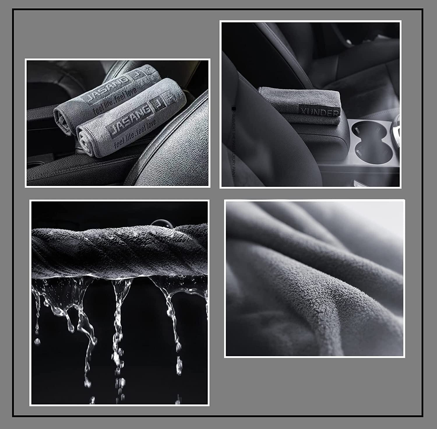 Image of Besillia 340 GSM Multipurpose Cloths Microfibre Towels for Car (30*75CM,Set of 2) Wet and Dry Microfiber Cleaning Cloth
