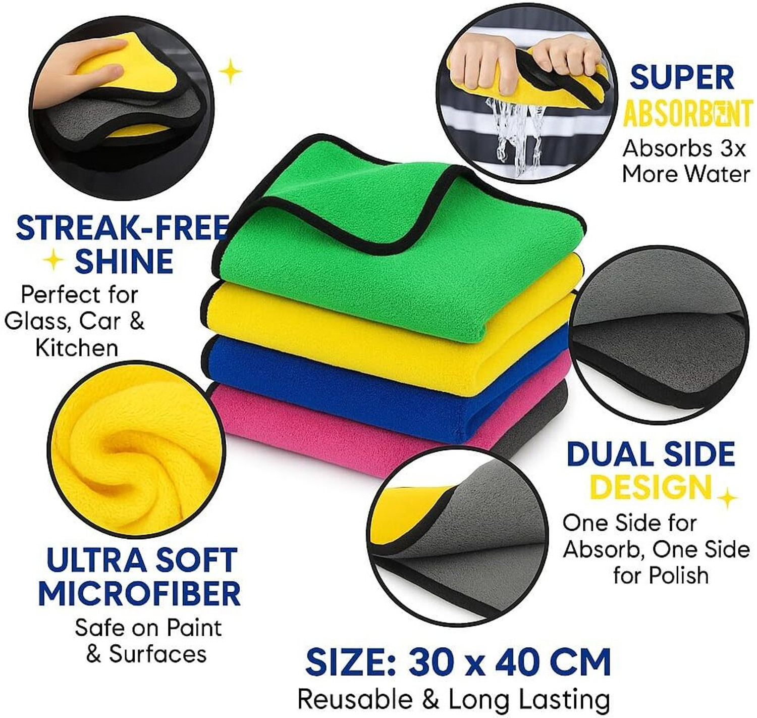 Image of JN MART Microfiber Vehicle Washing Cloth