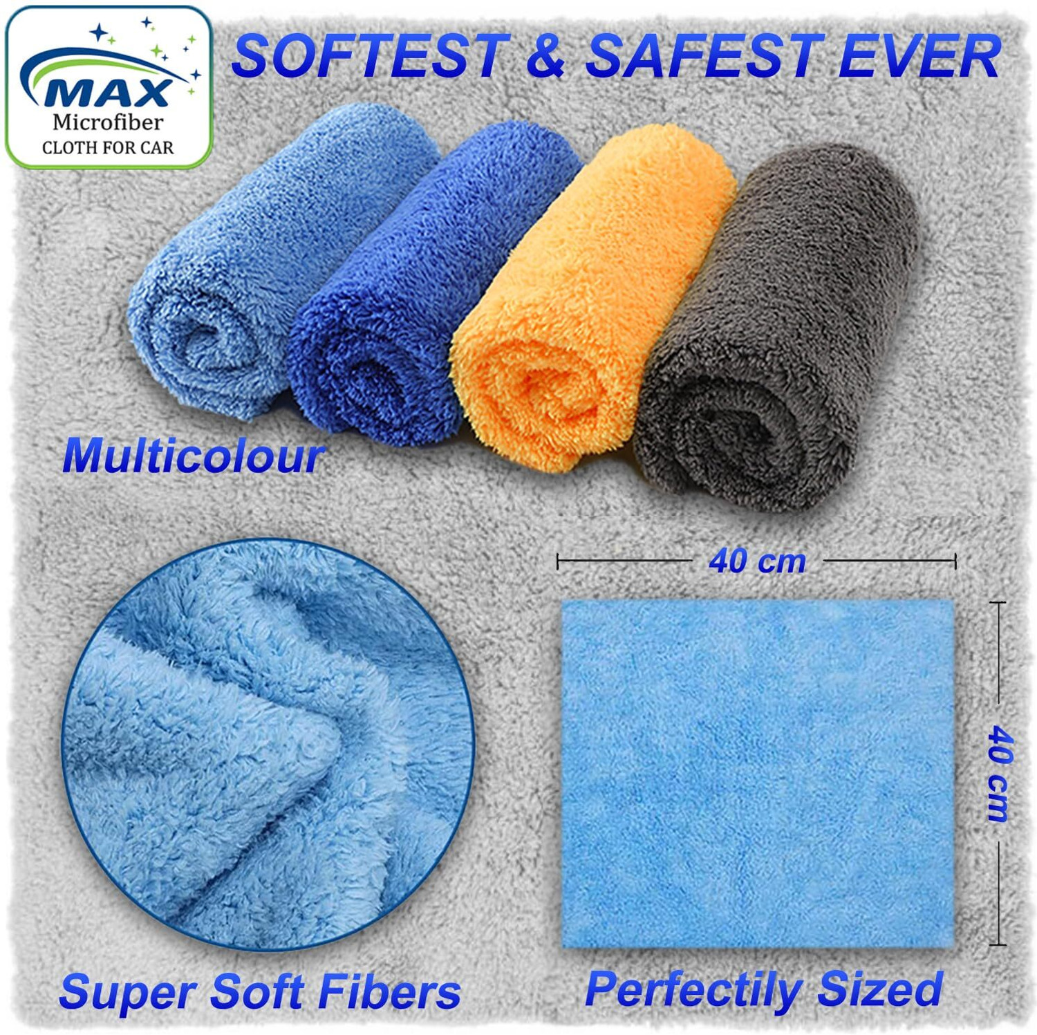 Image of Greensify Microfiber Pack 02 400 GSM Multi color Dry Microfiber Cleaning Cloth