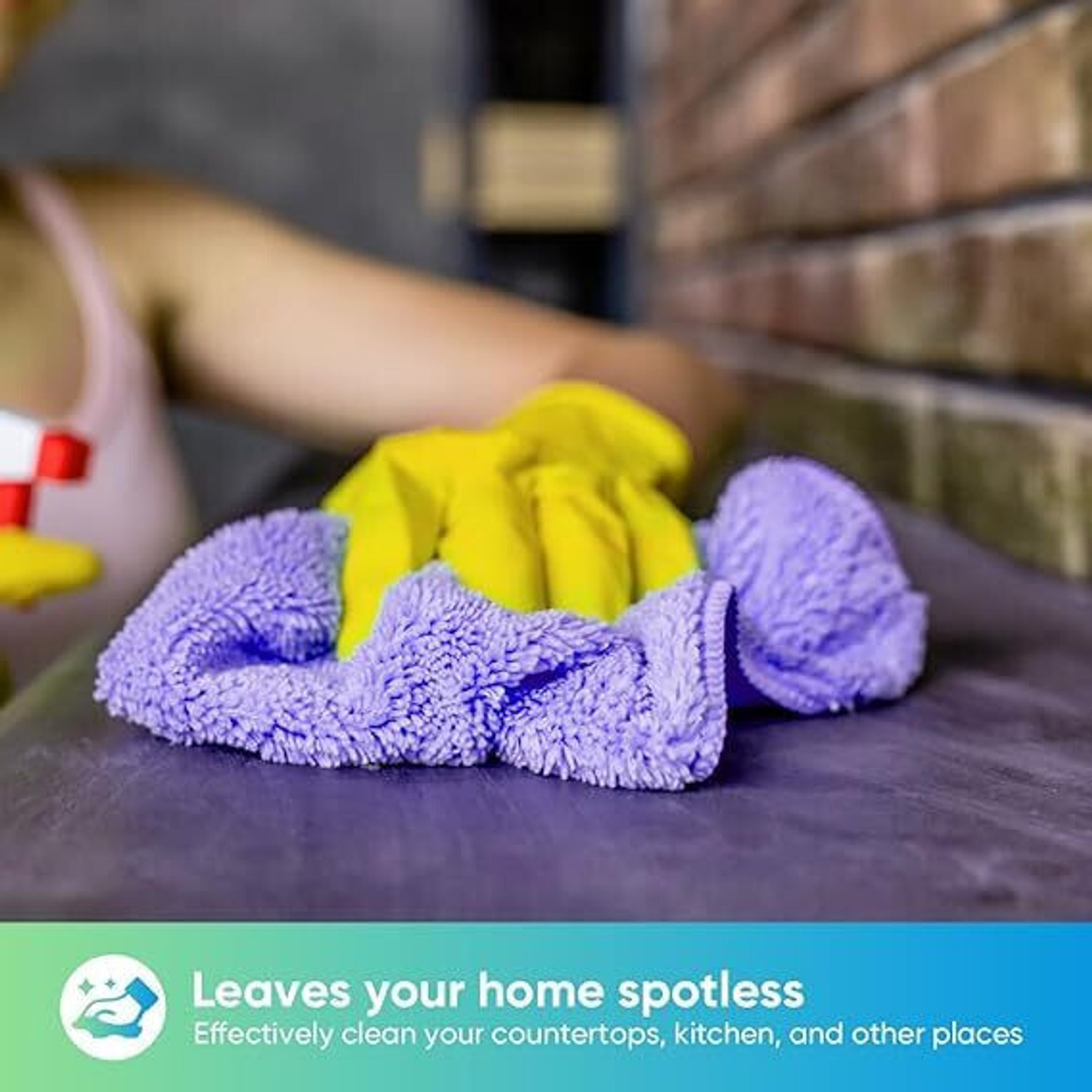 Image of HOMEXCEL Highly Absorbent Cleaning Rags Towel for House Car Kitchen Purple (30x30cm) Dry Microfiber Cleaning Cloth