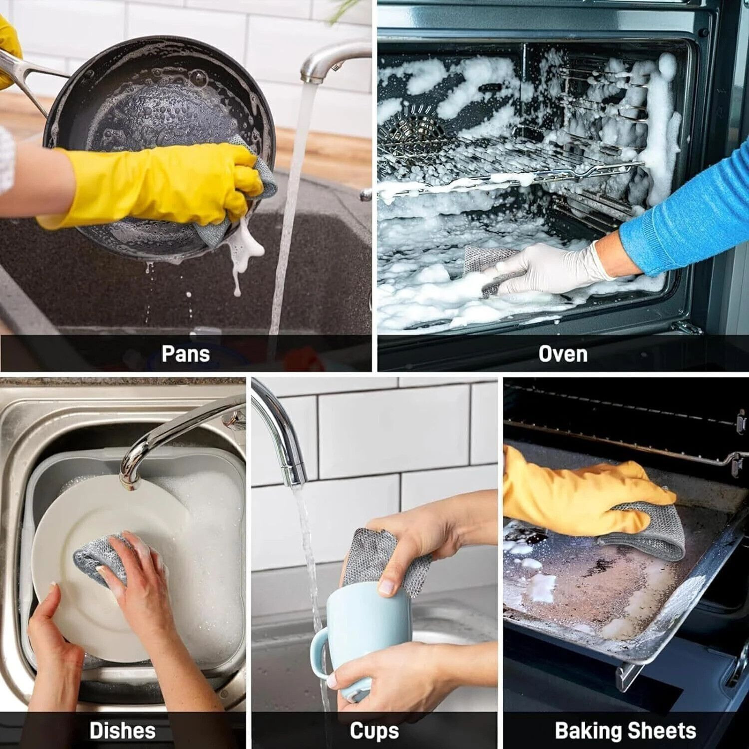Image of Hitvik Wire Dishcloth for Wet & Dry Dishwashing - Non-Scratch Stainless Steel Cleaner Dishwash Bar