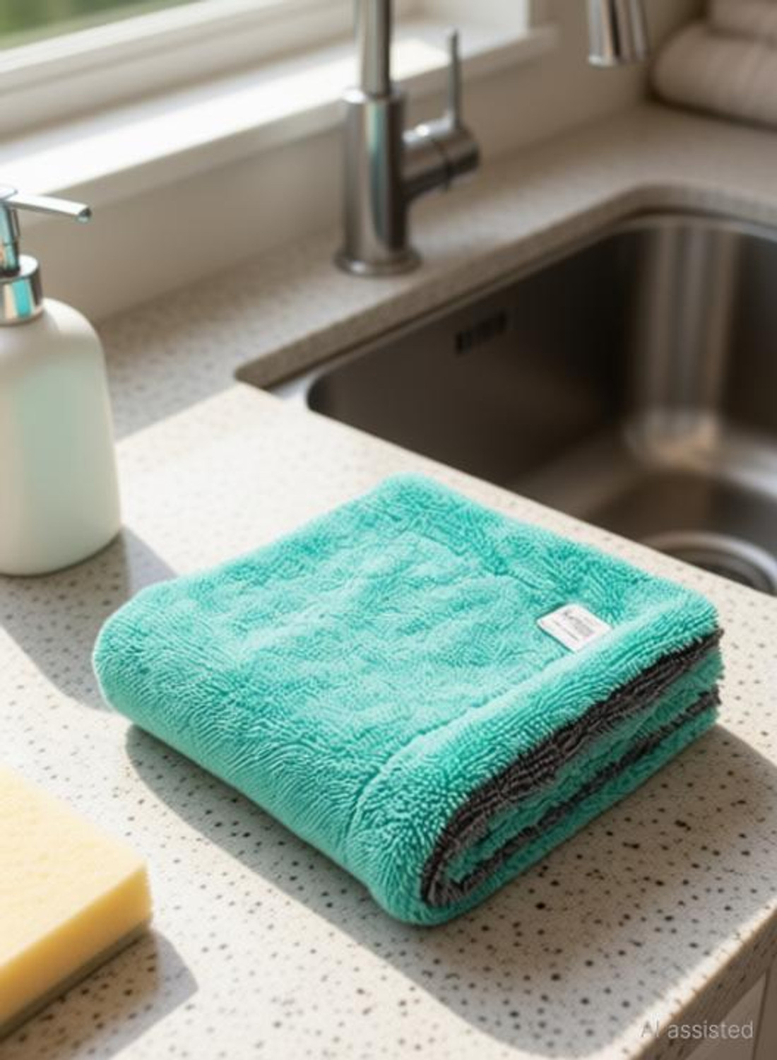 Image of SOFTSPUN SOFTSPUN Dry Microfiber Cleaning Cloth home & kitchen Wet Microfiber Cleaning Cloth