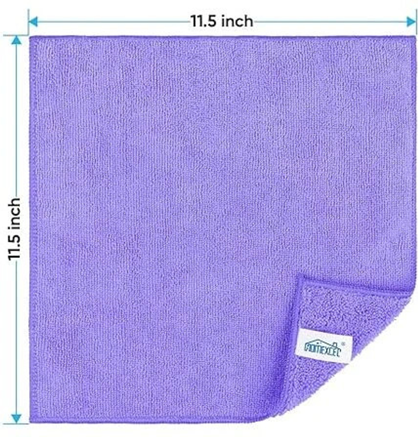 Image of HOMEXCEL Highly Absorbent Cleaning Rags Towel for House Car Kitchen Purple (30x30cm) Dry Microfiber Cleaning Cloth
