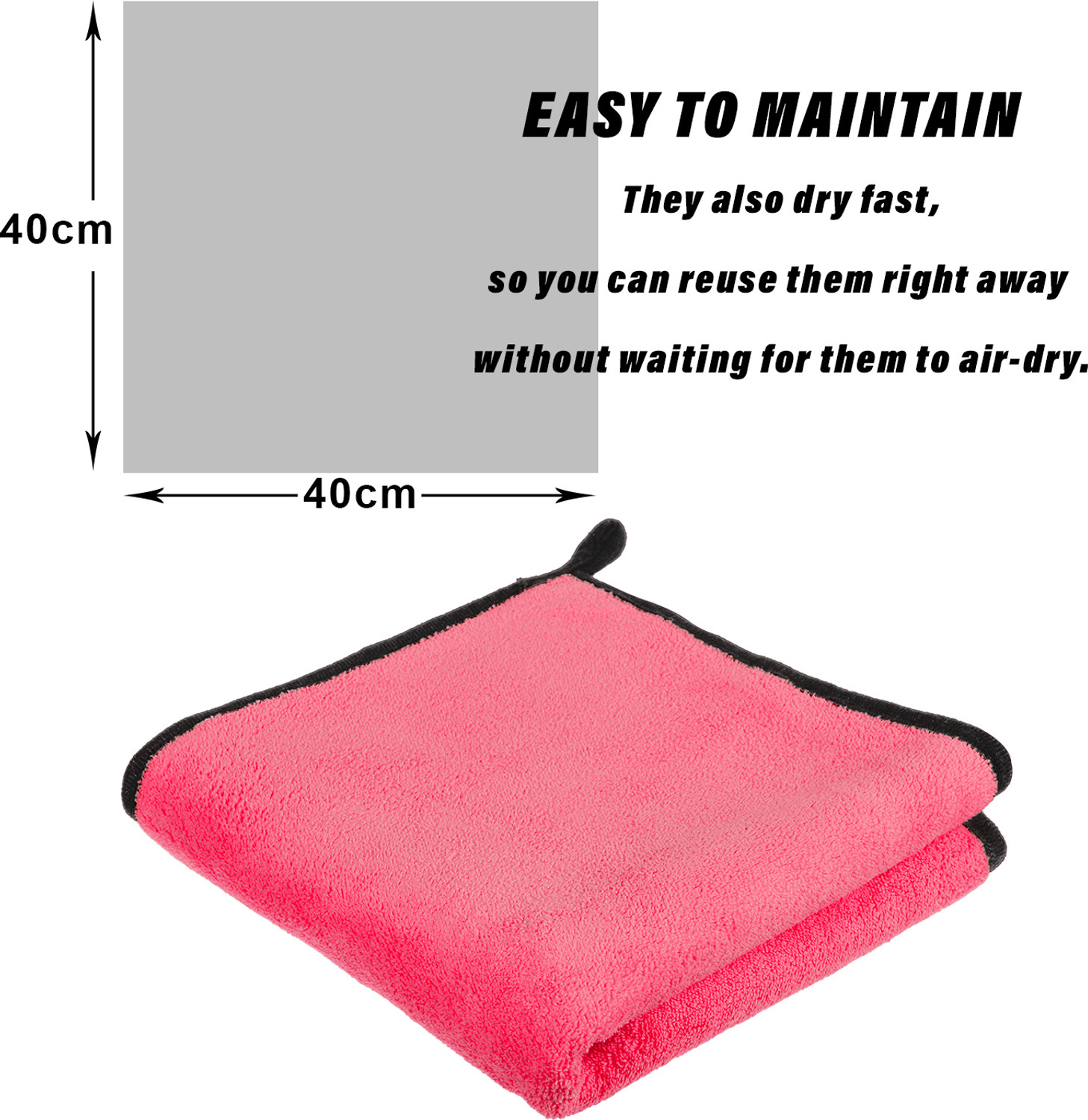 Image of KUBER INDUSTRIES 400 GSM Cleaning Towel for Kitchen with Hanging Loop|40x40|Pack of 2|Multi Wet and Dry Microfiber Cleaning Cloth