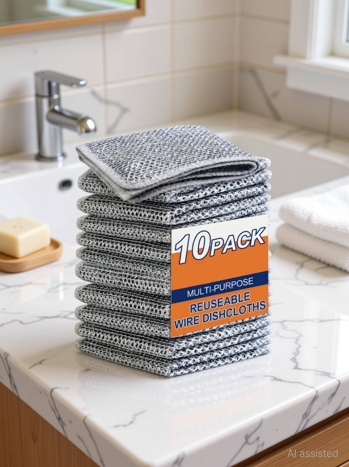 Aayans Dream Non Scratch Dish Wash Cloth for Kitchen Reusable Wire Dish Cloth Multipurpose Wet and Dry Microfiber Cleaning Cloth