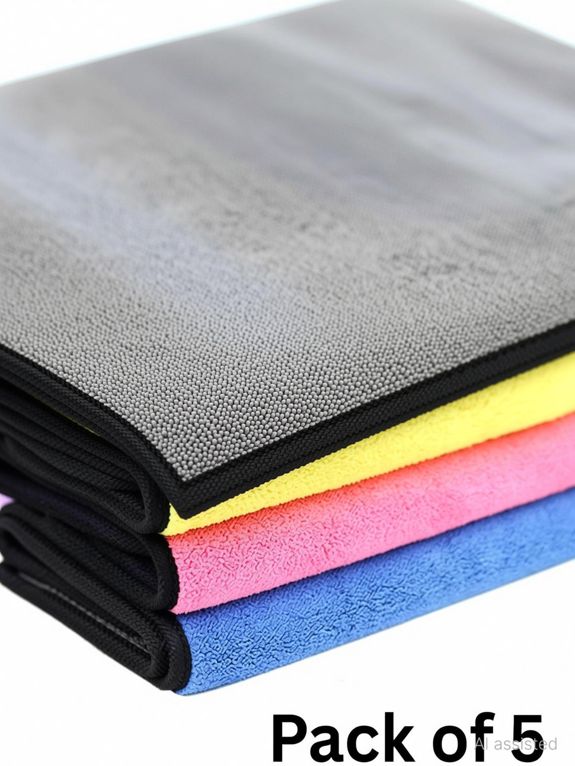 Image of Mithan Microfiber Cloth 800 Gsm - Pack of 5(30X40 cm)-Comes in Random Colours Wet and Dry Microfiber Cleaning Cloth
