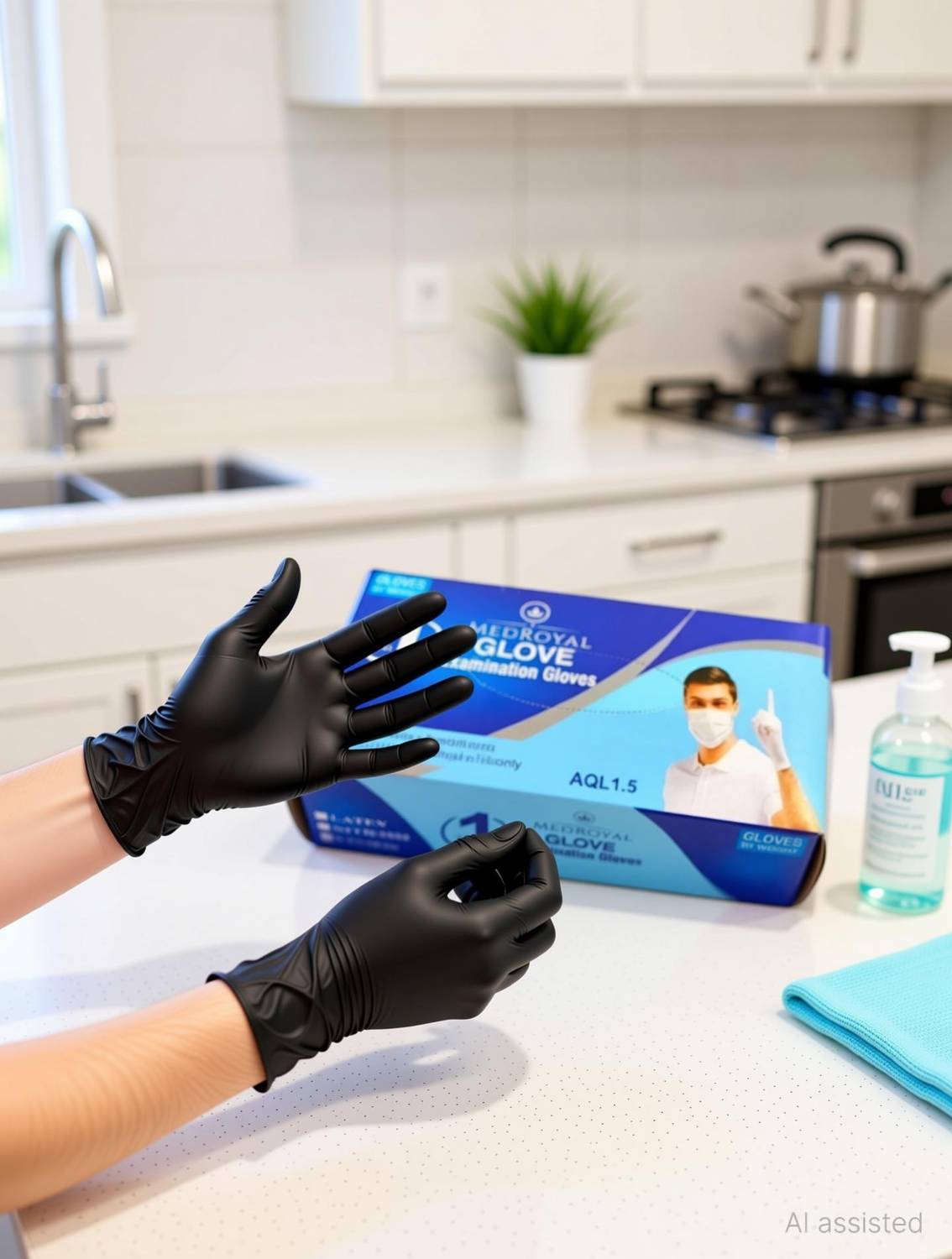 MEDROYAL Black Vinyl Examination Gloves - Image 2