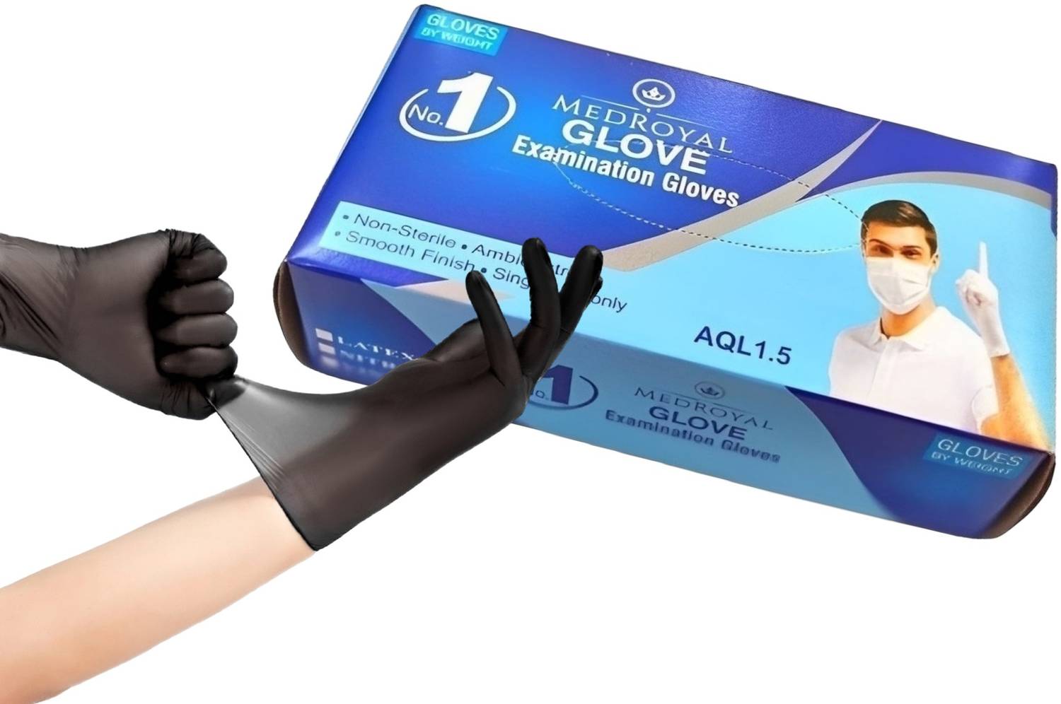 MEDROYAL Black Vinyl Examination Gloves - Image 3