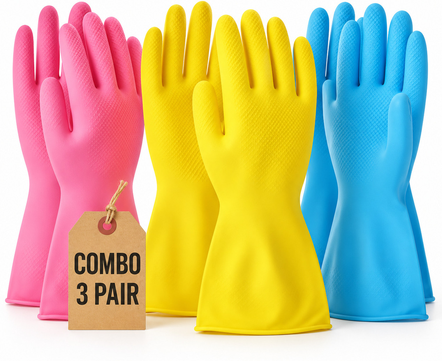 Image of Axisgrip Long Sleeves Rubber Washable Reusable Kitchen Farming Agricular Garden Wet and Dry Glove Set