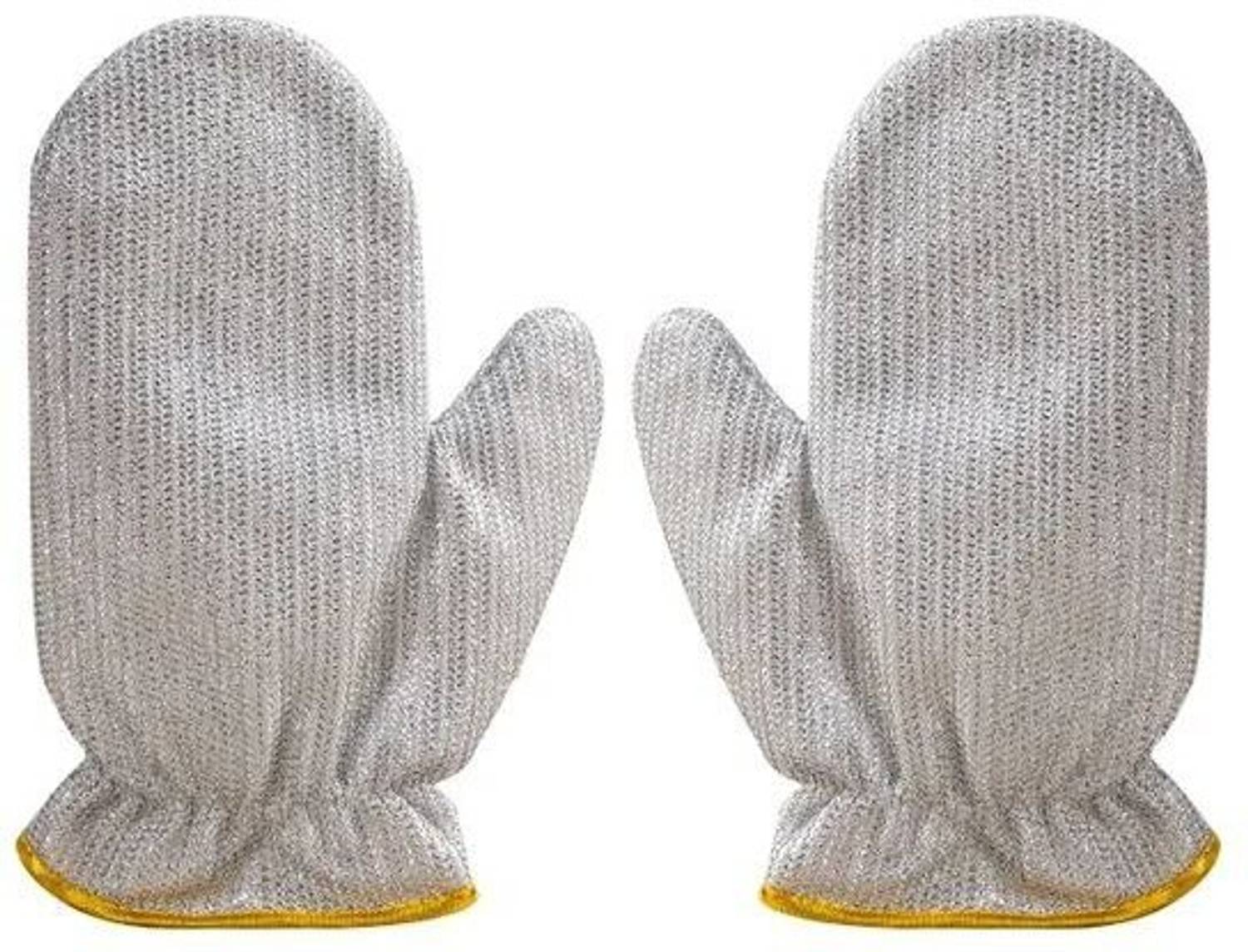 AMEEDARSHAN 2 Pcs Steel Wire Dish washing Gloves Wet Disposable Glove Set