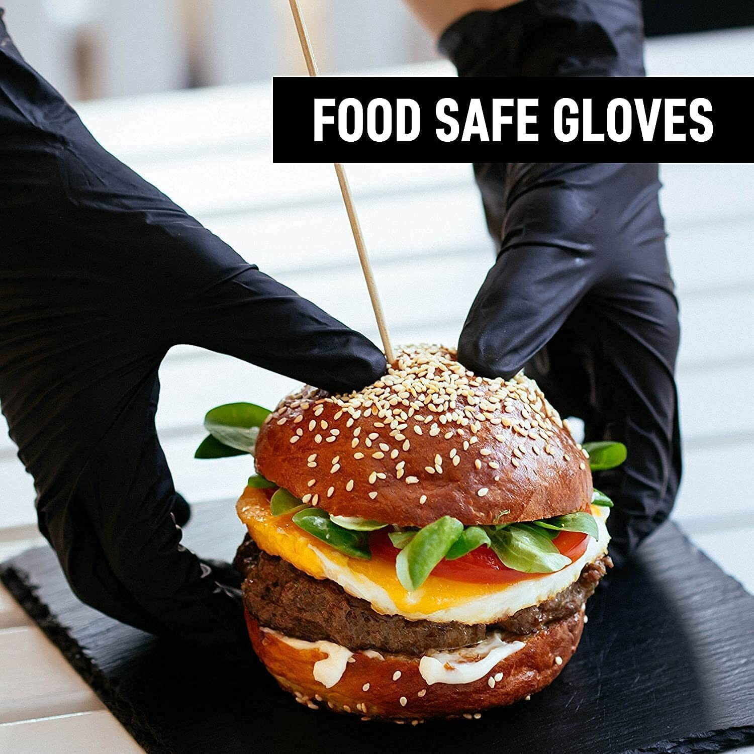 Image of DM SPECIALLY FOR SPECIALIST Black Nitrile Gloves Powder Free & Food Grade Disposable Hand Gloves Wet and Dry Disposable Glove Set