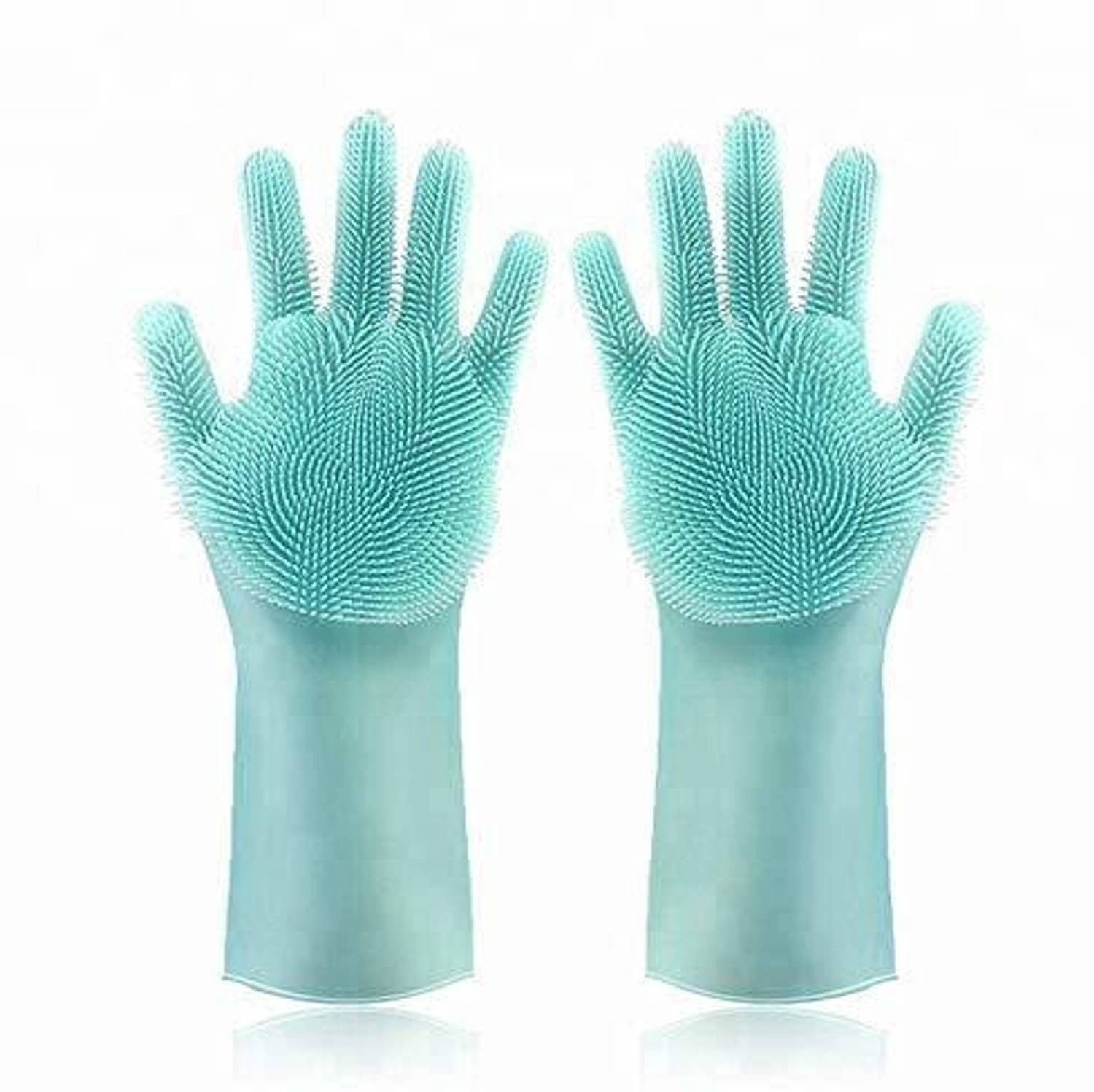 Aksharkunj Magic Silicone Dish Washing Gloves, Silicon Cleaning Gloves Wet and Dry Disposable Glove