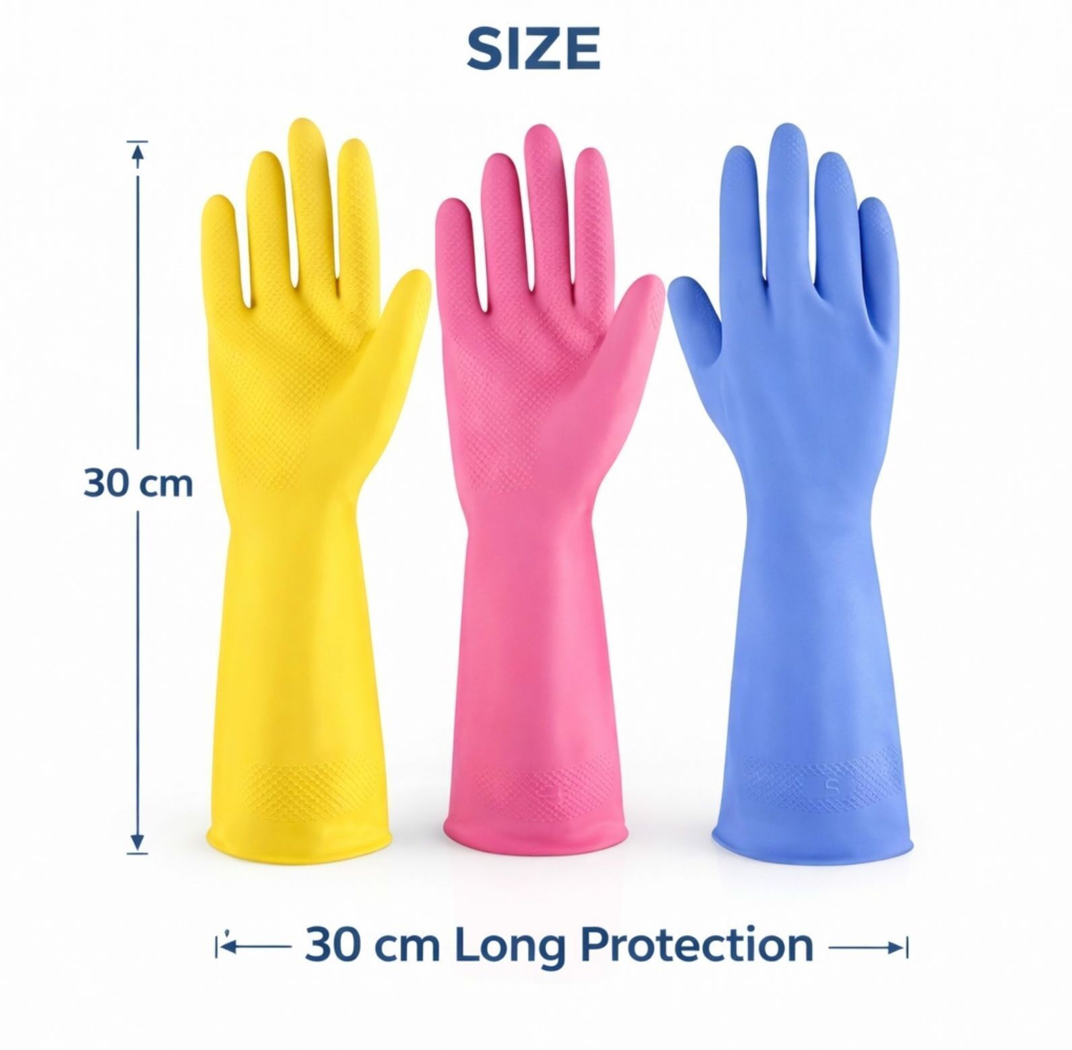 Image of tick mark Multipurpose Waterproof Rubber Gloves for Kitchen & Household Cleaning Wet and Dry Glove Set