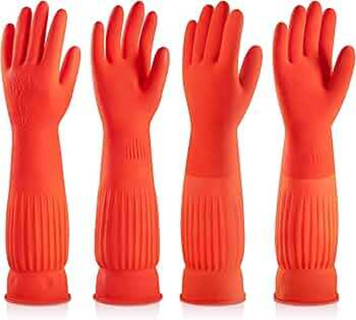 Image of MPR4 Latex Rubber Elbow length hand glove for kitchen Dishwashing and gardening Wet and Dry Glove Set
