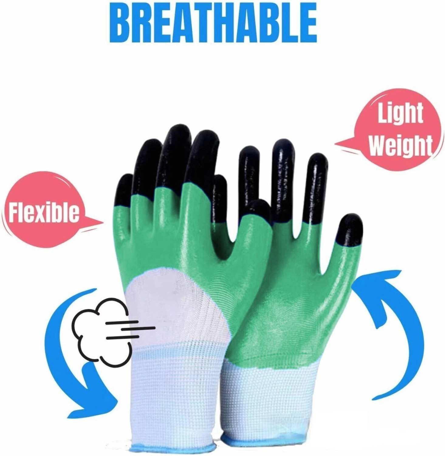 Image of RBGIIT Women Hand Gloves for Dishwashing Gardening Industrial Agricultural Carwash Wet and Dry Disposable Glove Set
