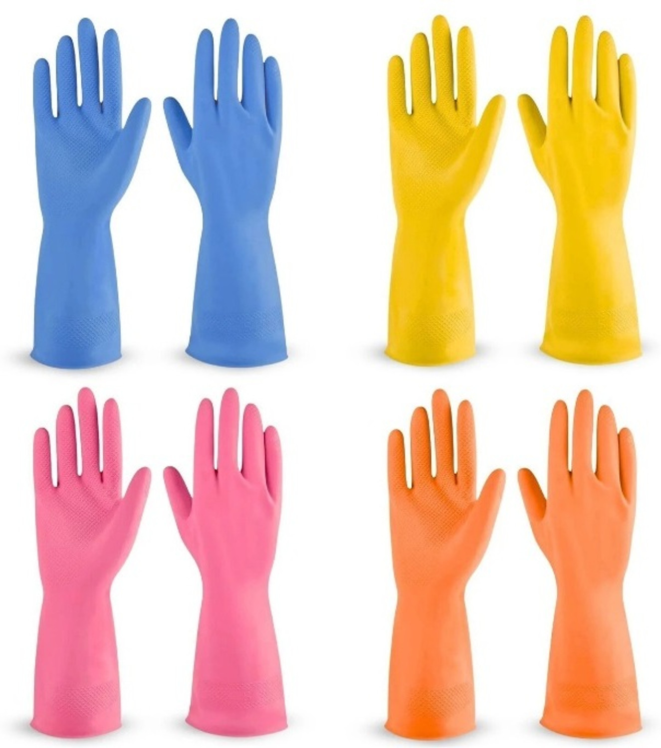 Image of tick mark Durable Kitchen Rubber Gloves for Cleaning, Washing & Scrubbing Wet and Dry Glove Set