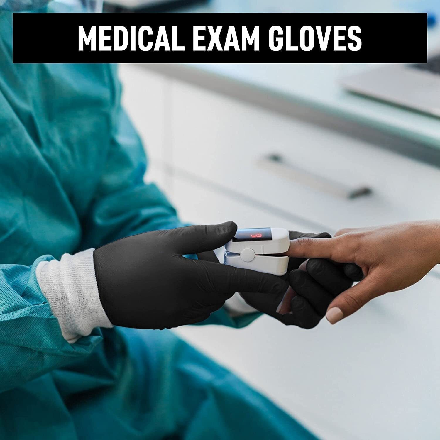 Image of DM SPECIALLY FOR SPECIALIST Black Nitrile Gloves Powder Free & Food Grade Disposable Hand Gloves Wet and Dry Disposable Glove Set