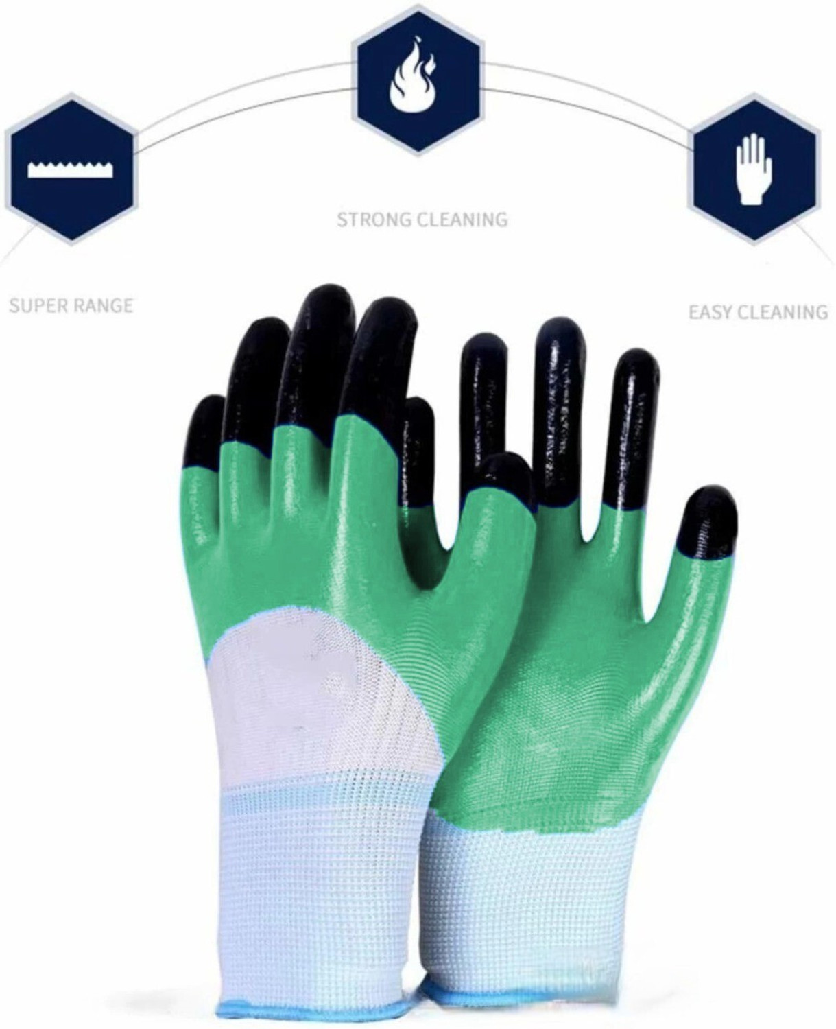 Image of RBGIIT Women Hand Gloves for Dishwashing Gardening Industrial Agricultural Carwash Wet and Dry Disposable Glove Set