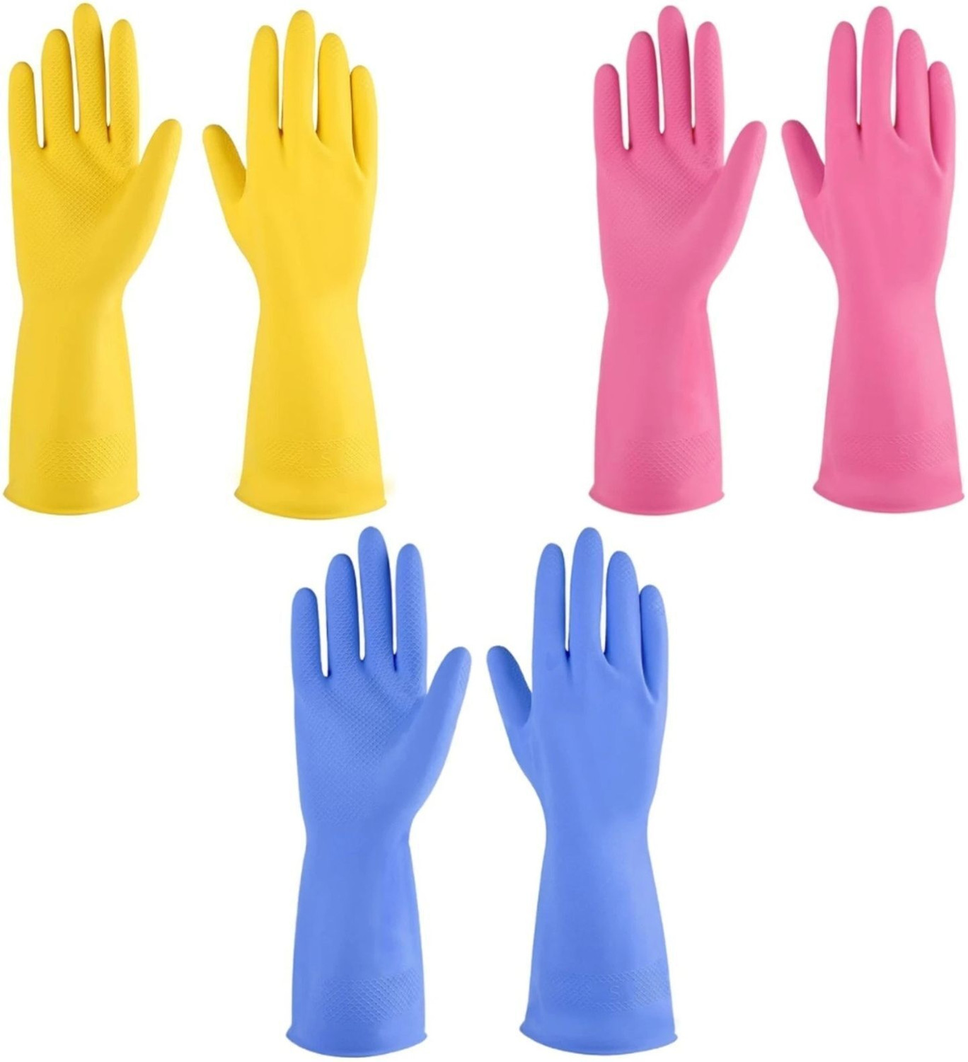 Image of tick mark Multipurpose Waterproof Rubber Gloves for Kitchen & Household Cleaning Wet and Dry Glove Set