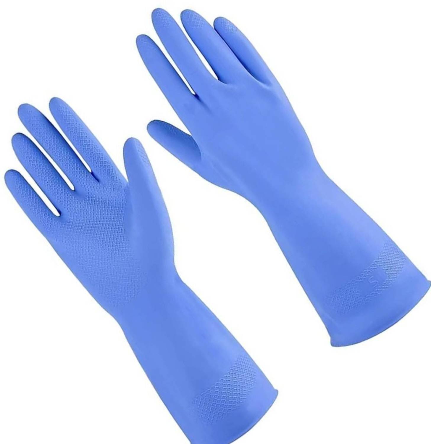 7SHIELD Heavy Duty Blue Rubber Gloves – Durable Hand Gloves for Daily Use Wet and Dry Disposable Glove Set