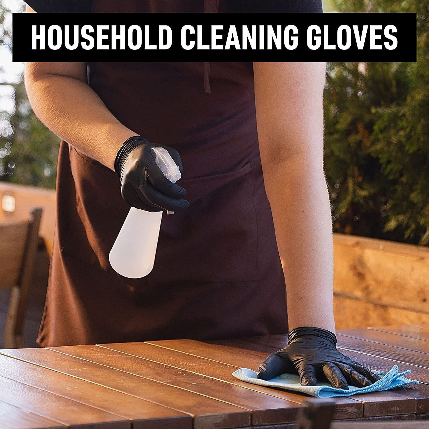 Image of DM SPECIALLY FOR SPECIALIST Black Nitrile Gloves Powder Free & Food Grade Disposable Hand Gloves Wet and Dry Disposable Glove Set
