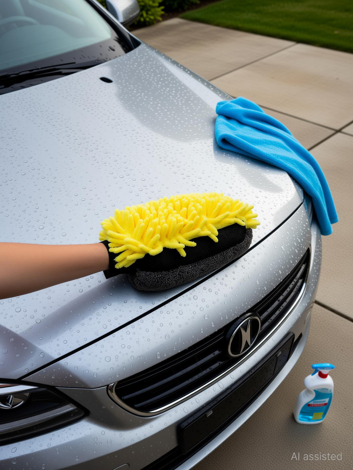 Image of QNJL Waterproof Mitt Multipurpose Car Cleaning Microfiber Glove Wet and Dry Glove