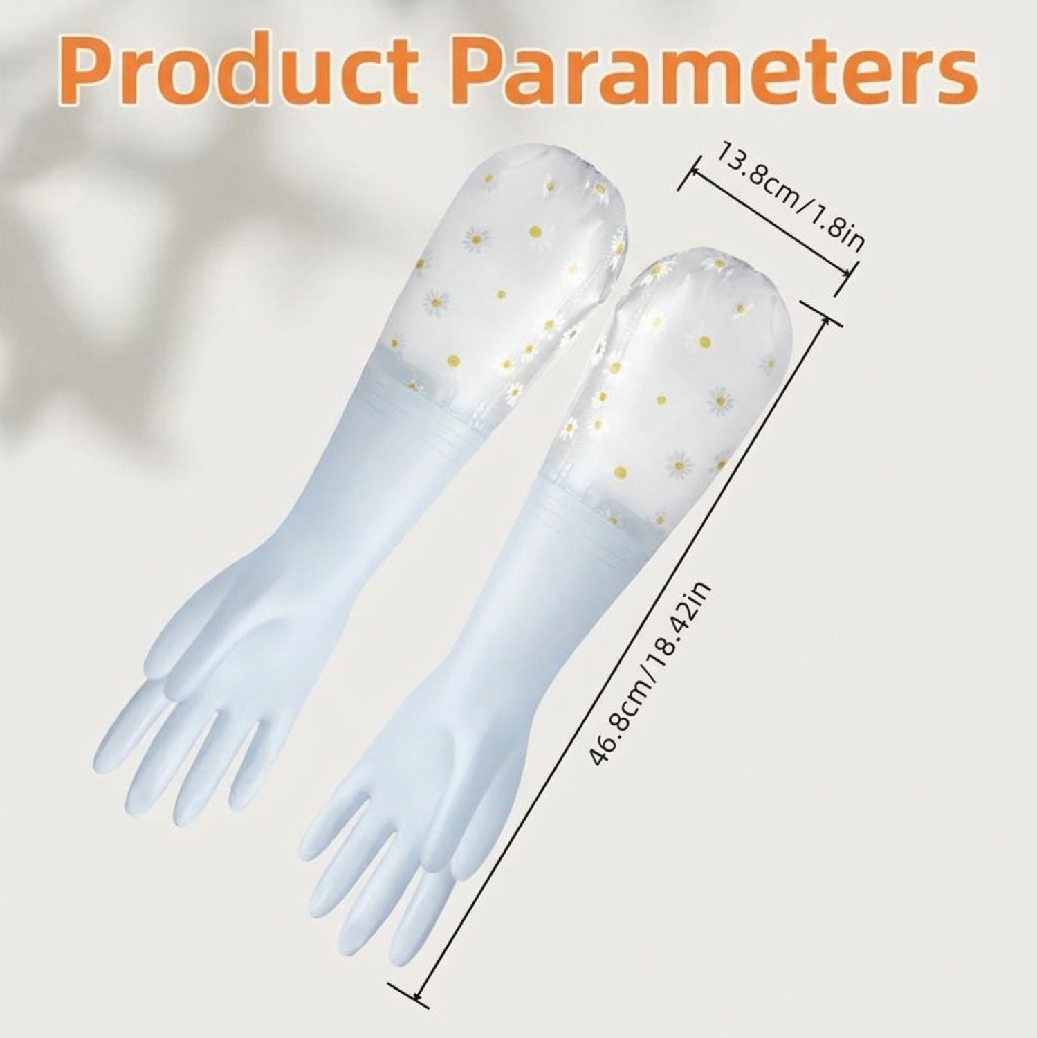 Image of MAAUVTOR Reusable PVC Waterproof Dish Washing Household Kitchen Long Elbow Length Gloves Wet and Dry Glove Set