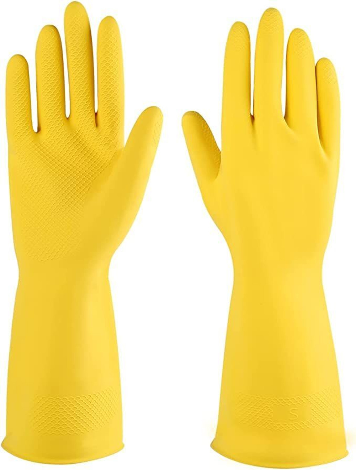 Image of tick mark Durable Kitchen Rubber Gloves for Cleaning, Washing & Scrubbing Wet and Dry Glove Set