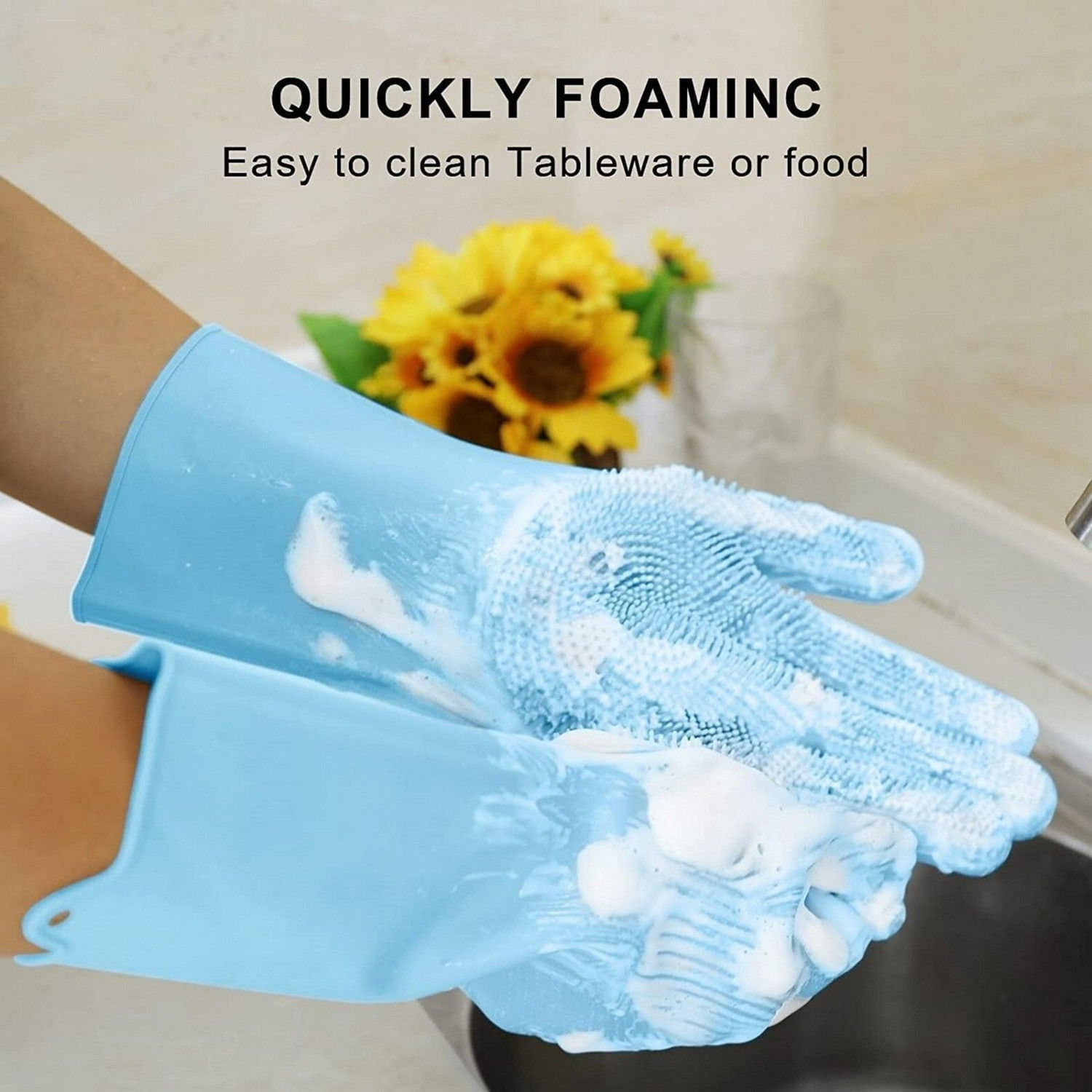 Image of Flipkart SmartBuy Magic Silicone Hand Gloves for Kitchen Dishwashing &Pet,Kitchen,Car,Bathroom Wet and Dry Glove