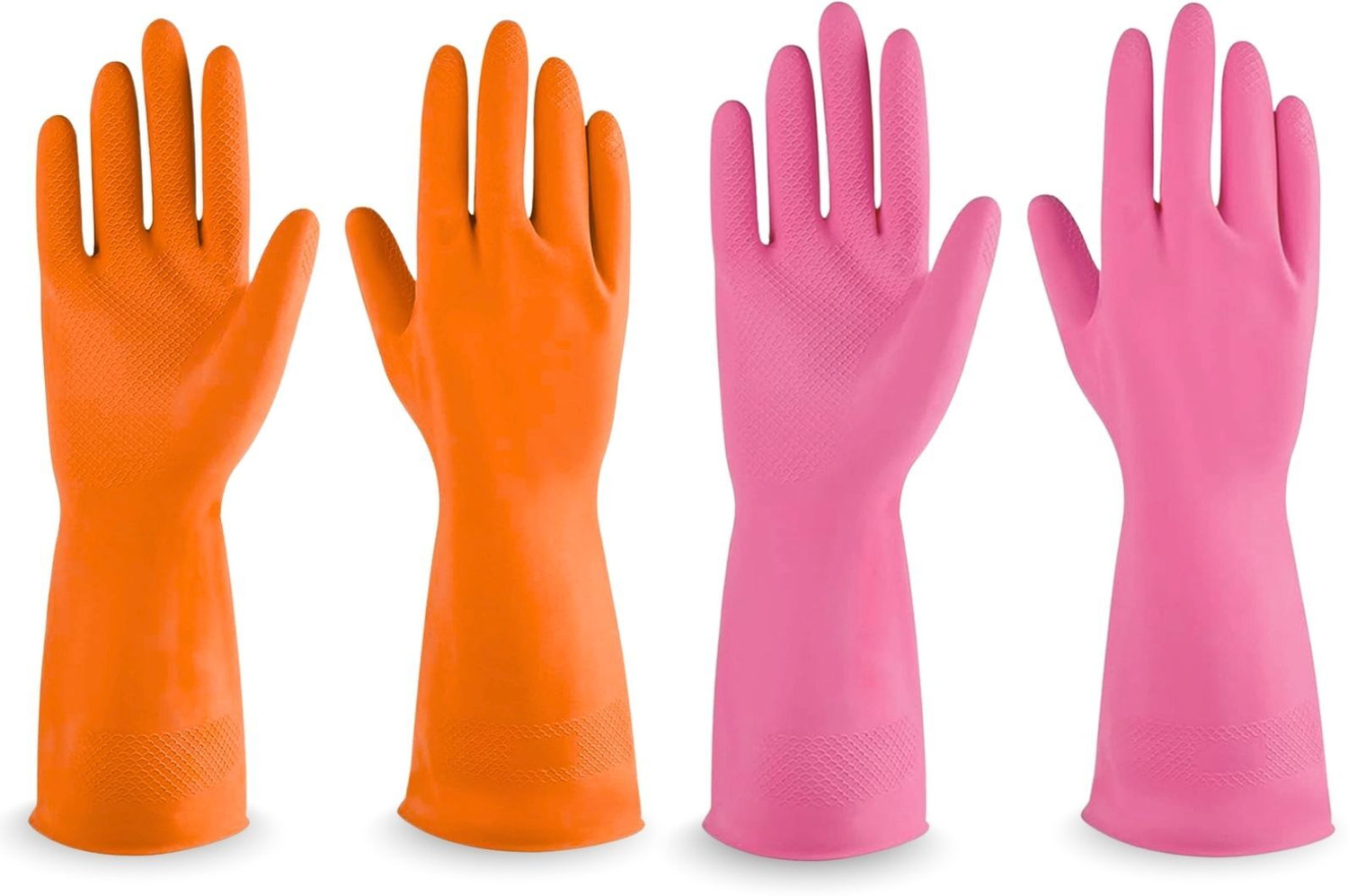 Image of tick mark Long Lasting Household Cleaning Hand Gloves Combo | Kitchen Bathroom Toilet Use Wet and Dry Glove Set