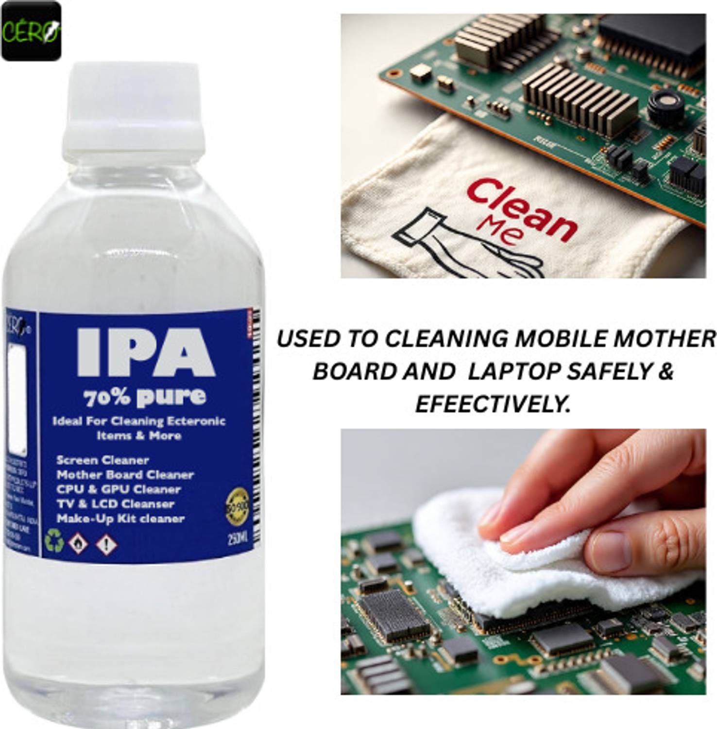 CERO 70% Pure IPA 250ml for Electronic Parts - Image 2