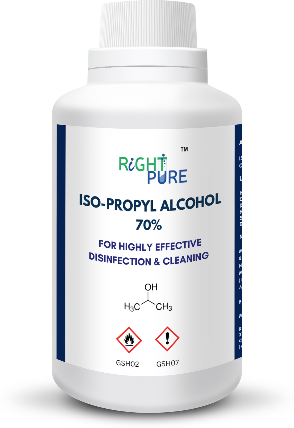 Image of RIGHTPURE Iso-Propyl Alcohol 70% 1000 ml Multi-Purpose Disinfectant for Laptops, Computers, Mobiles