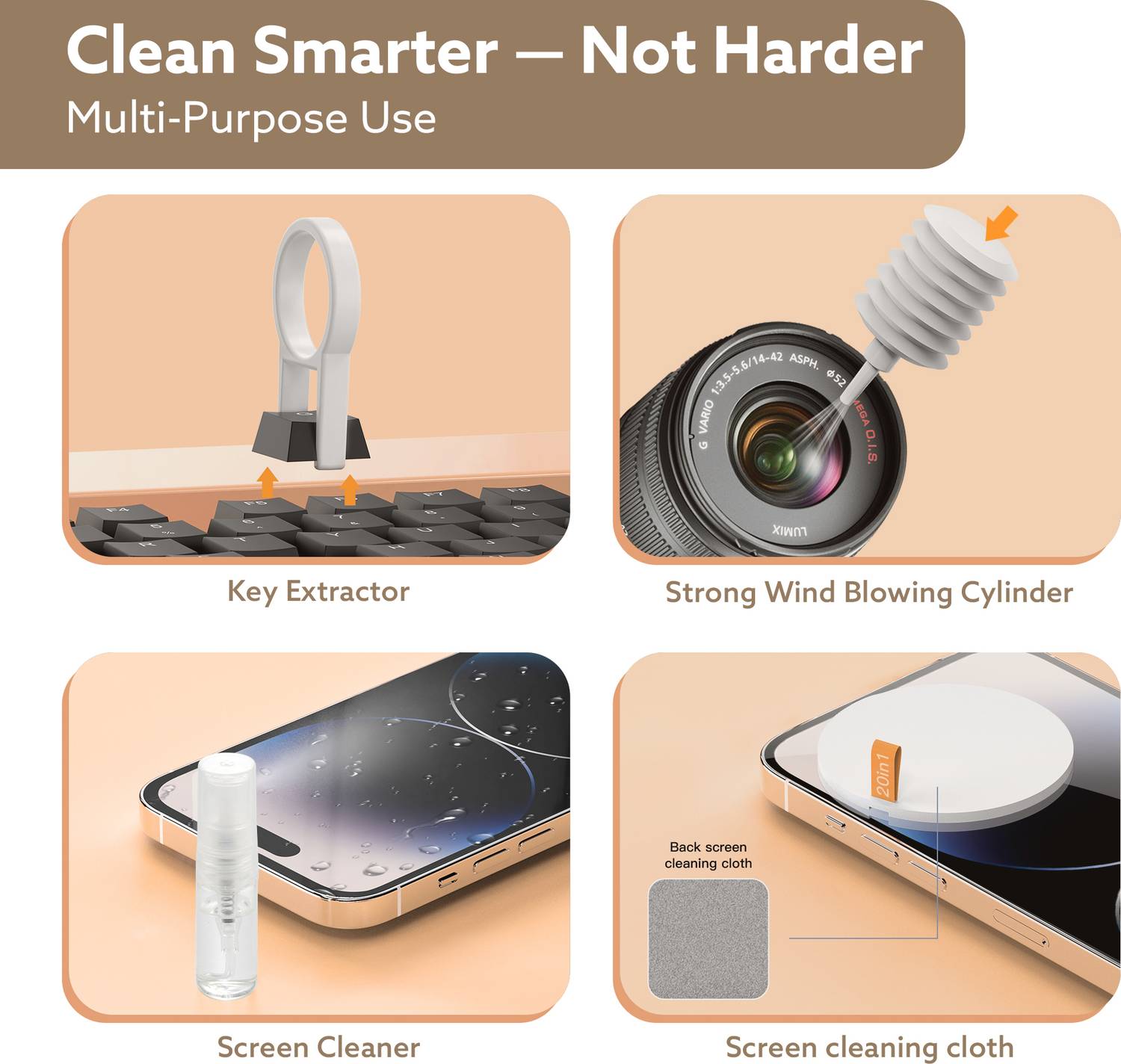 AGARO 20-in-1 Cleaning Kit CK1417 - Image 5