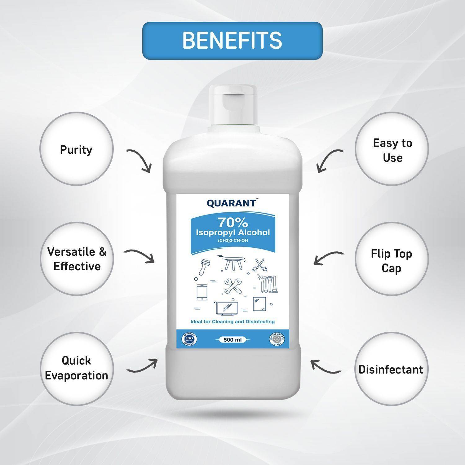 QUARANT 70% Isopropyl Alcohol for Cleaning - Image 2