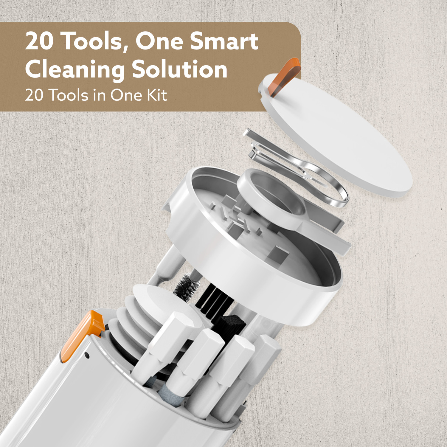 Image of AGARO 20-in-1 Cleaning Kit CK1417 Multifunction Gadget for Tablet, PC, Keyboard for Computers, Laptops, Mobiles, Gaming (Earphones, Dust Blower, Refillable Spray, Brushes & Microfiber Screen Cleaner)