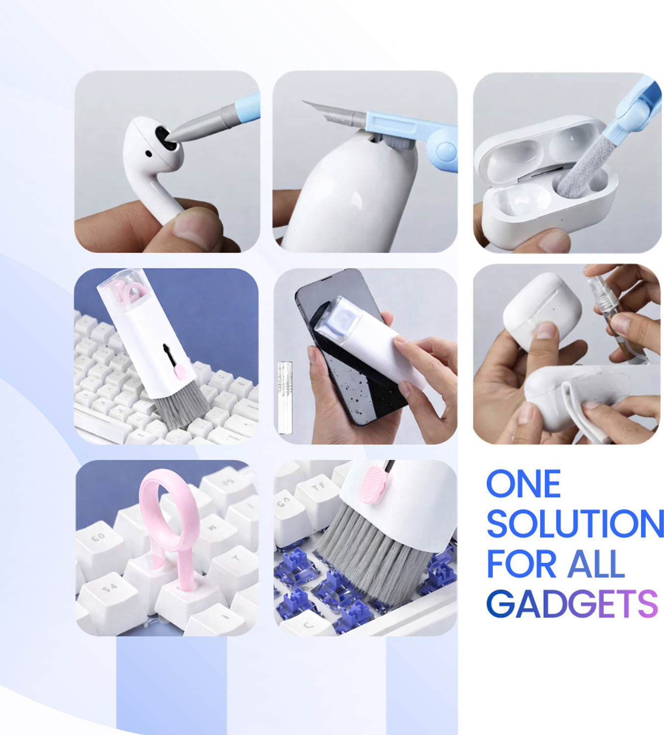 Image of QUICLEAN 7 In 1 Screen Cleaner Kit (250ml) With Cleaning Machine & 350gsm Cloth for Computers, Laptops, Mobiles