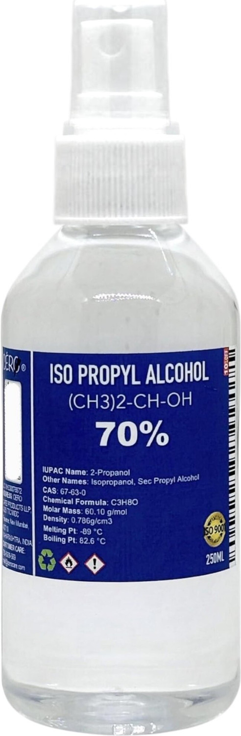 Image of CERO ISOPROPYL ALCOHOL 70% Pure for cleaning (250ml) for Computers, Laptops, Mobiles