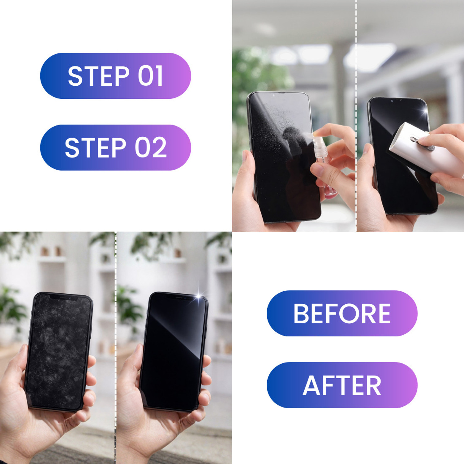 Image of QUICLEAN 7 In 1 Screen Cleaner Kit (250ml) With Cleaning Machine & 350gsm Cloth for Computers, Laptops, Mobiles