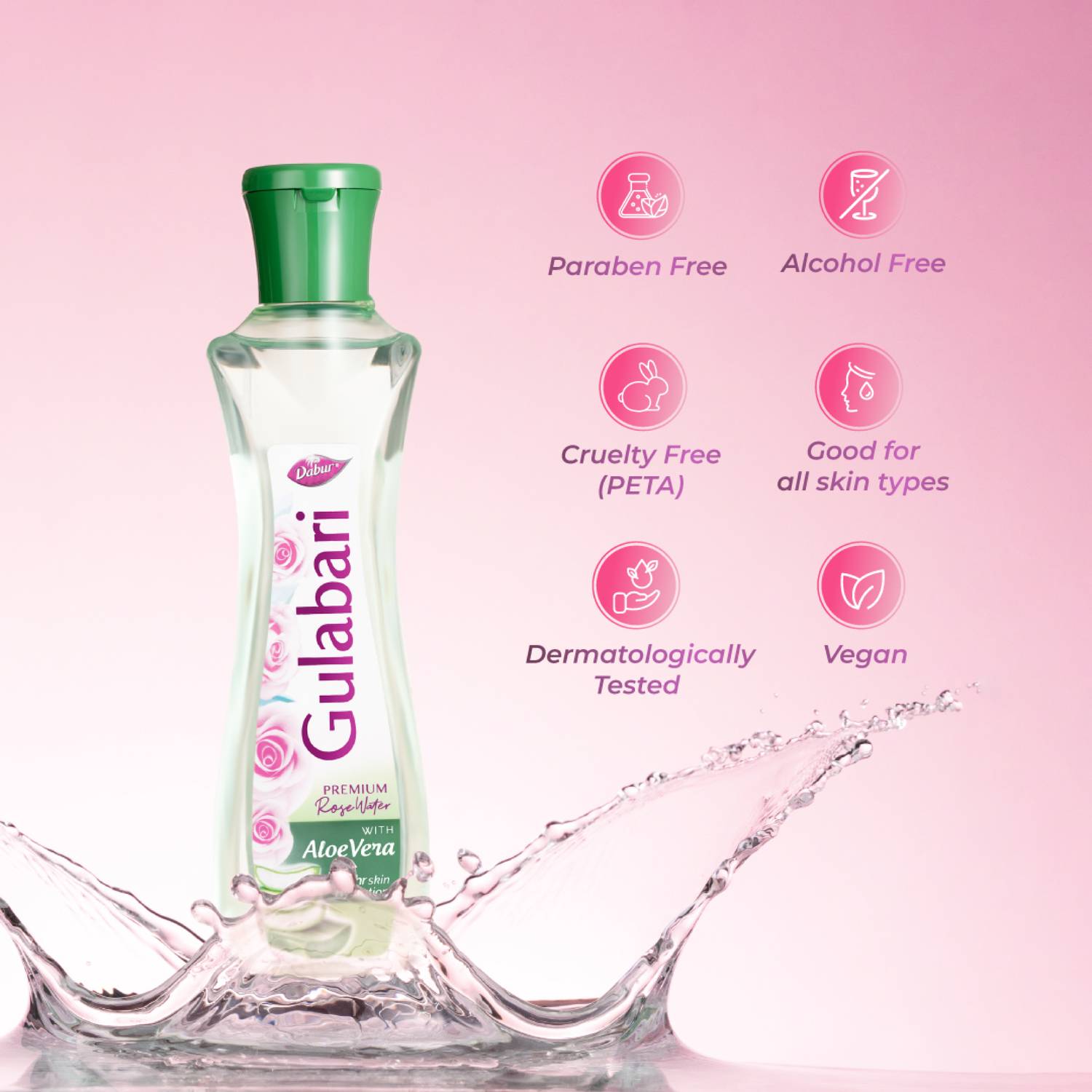 Dabur Gulabari Rose Water with Aloe Vera - Image 5