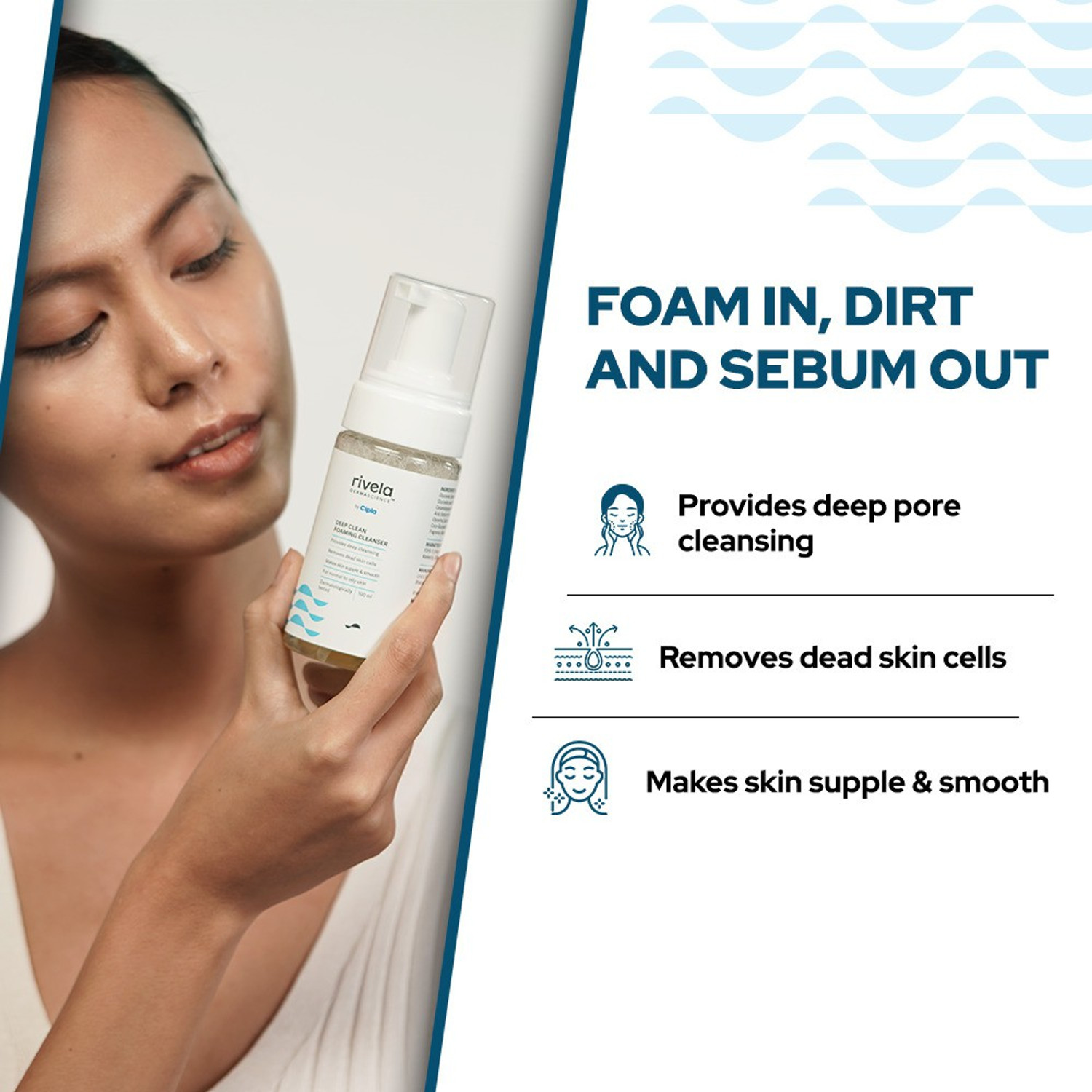Image of Rivela Dermascience by la Deep Clean Foaming Cleanser | Provides deep cleansing Face Wash
