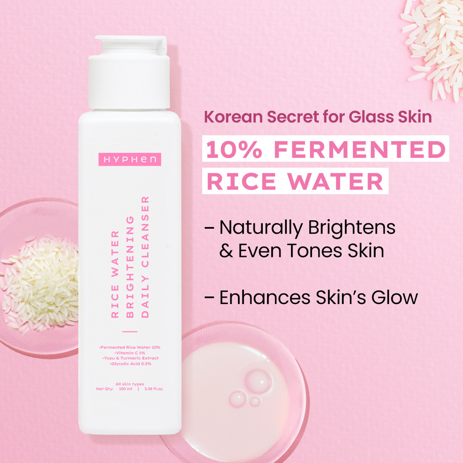 Image of HYPHEN Rice Water Brightening Daily Cleanser Face Wash