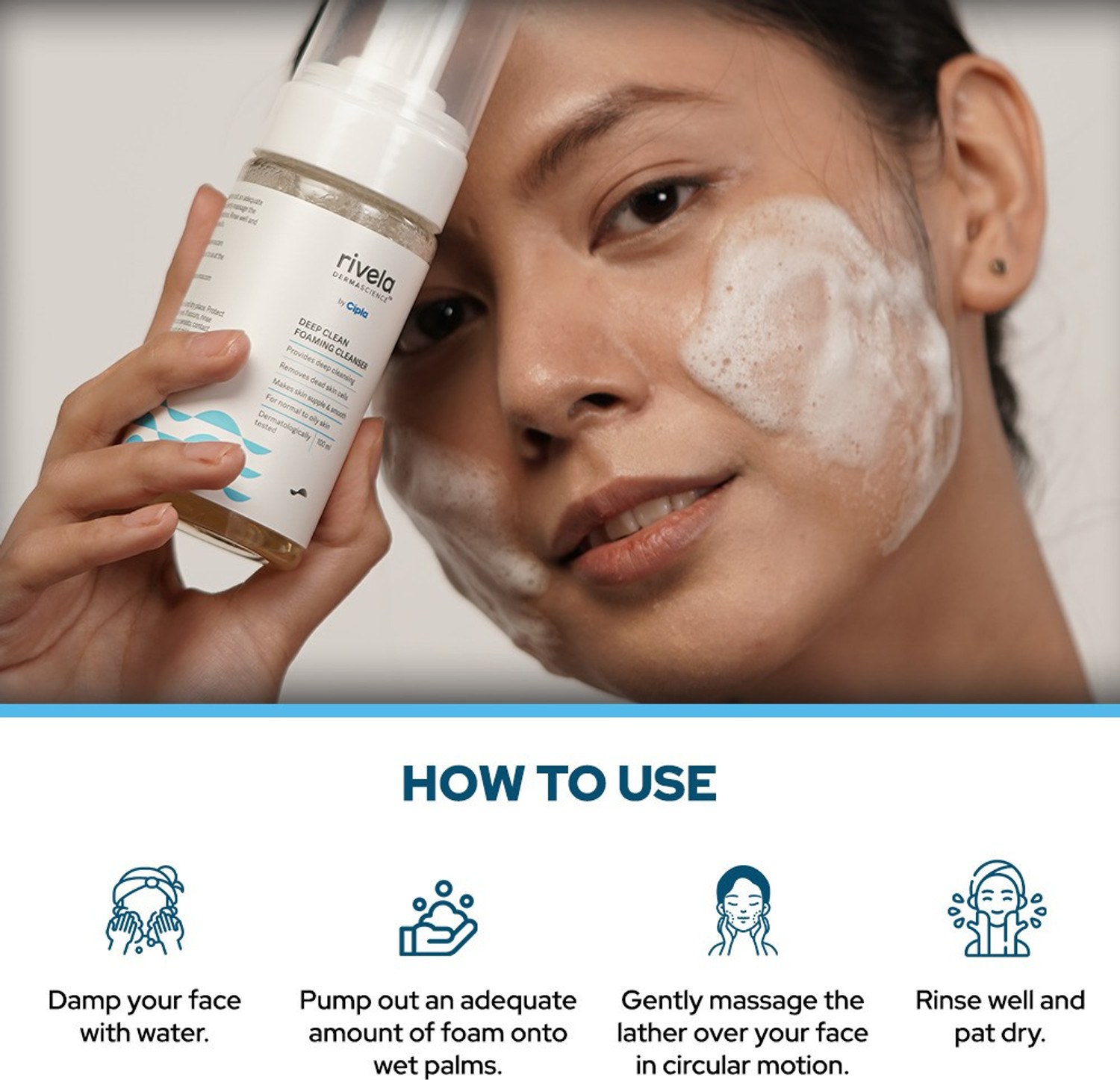 Image of Rivela Dermascience by la Deep Clean Foaming Cleanser | Provides deep cleansing Face Wash