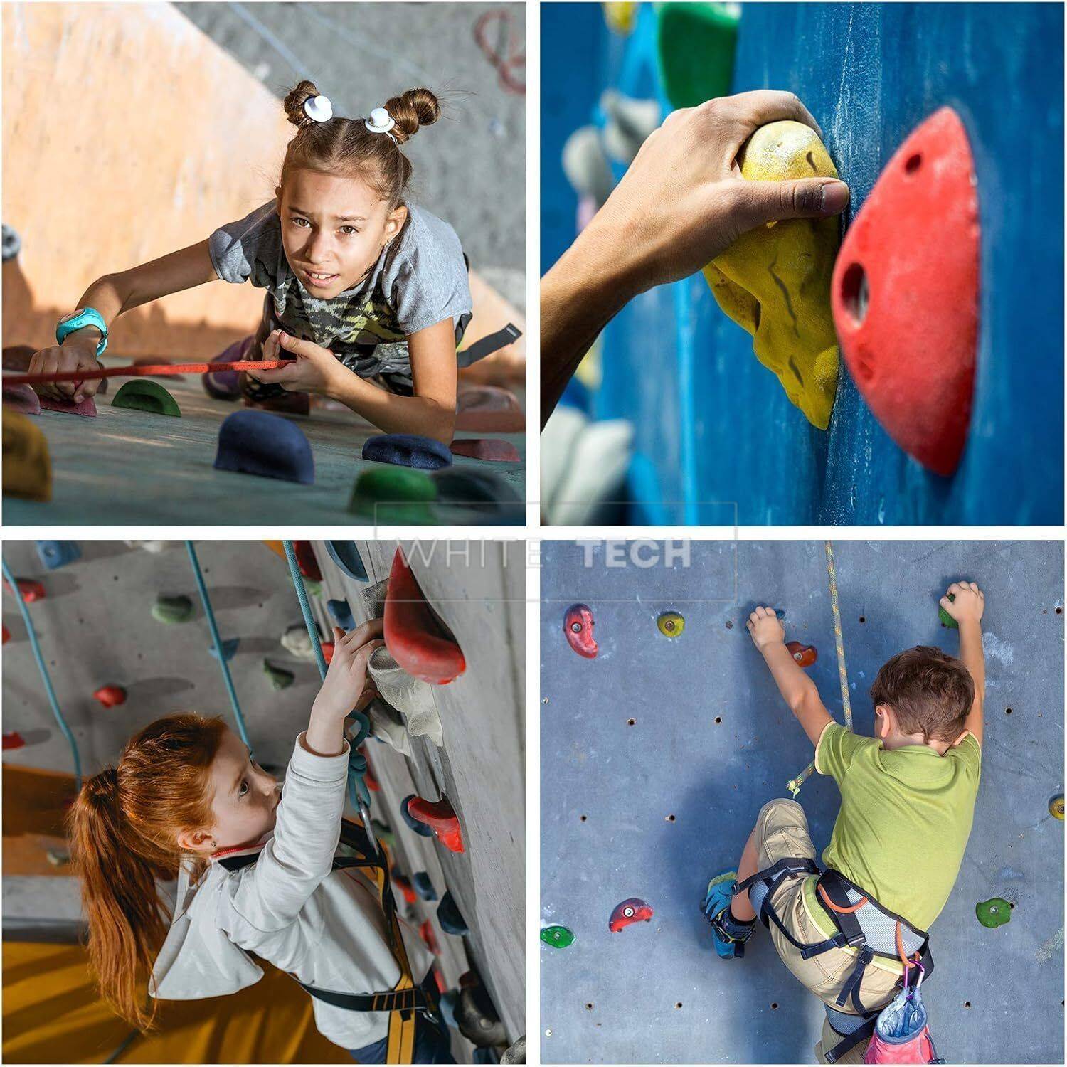 WhiteTech (10Pack) Premium Rock Climbing Holds for Kids, Adult