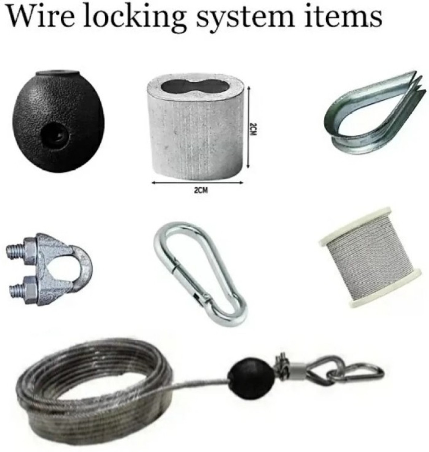 Image of MTU ONLINE STORE GYM MACHINE WIRE WITH COMPLETE LOCKING SYSTEM (6MM 10 MTR ) Climbing Pulley Climbing Pulley