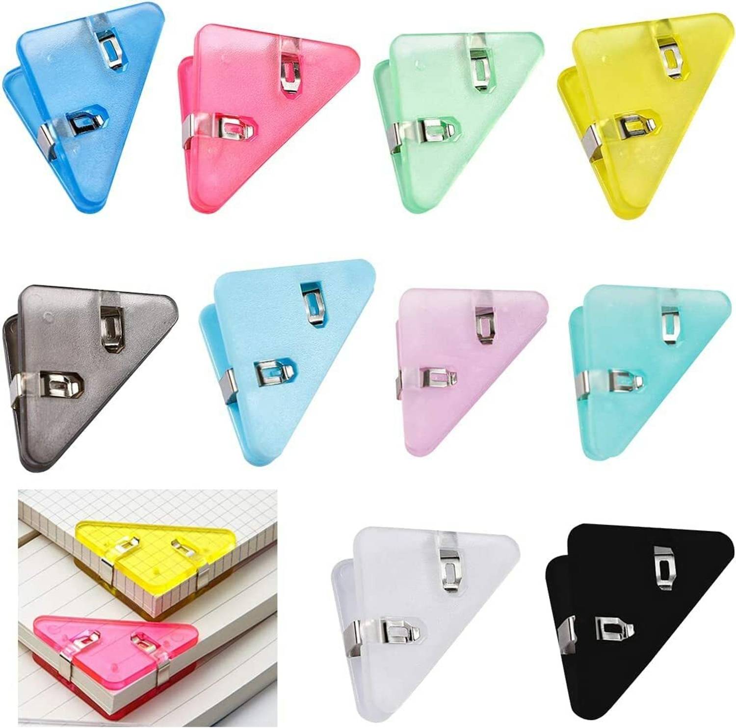 bosig triangle medium plastic paper corner clip