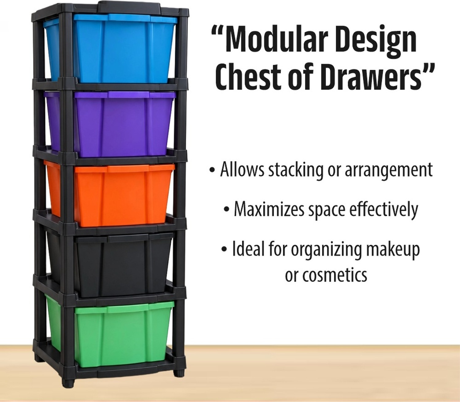 Image of MAXTID multi layer drawer Cabinet with Clean-Line Contemporary Look Plastic Free Standing Cabinet