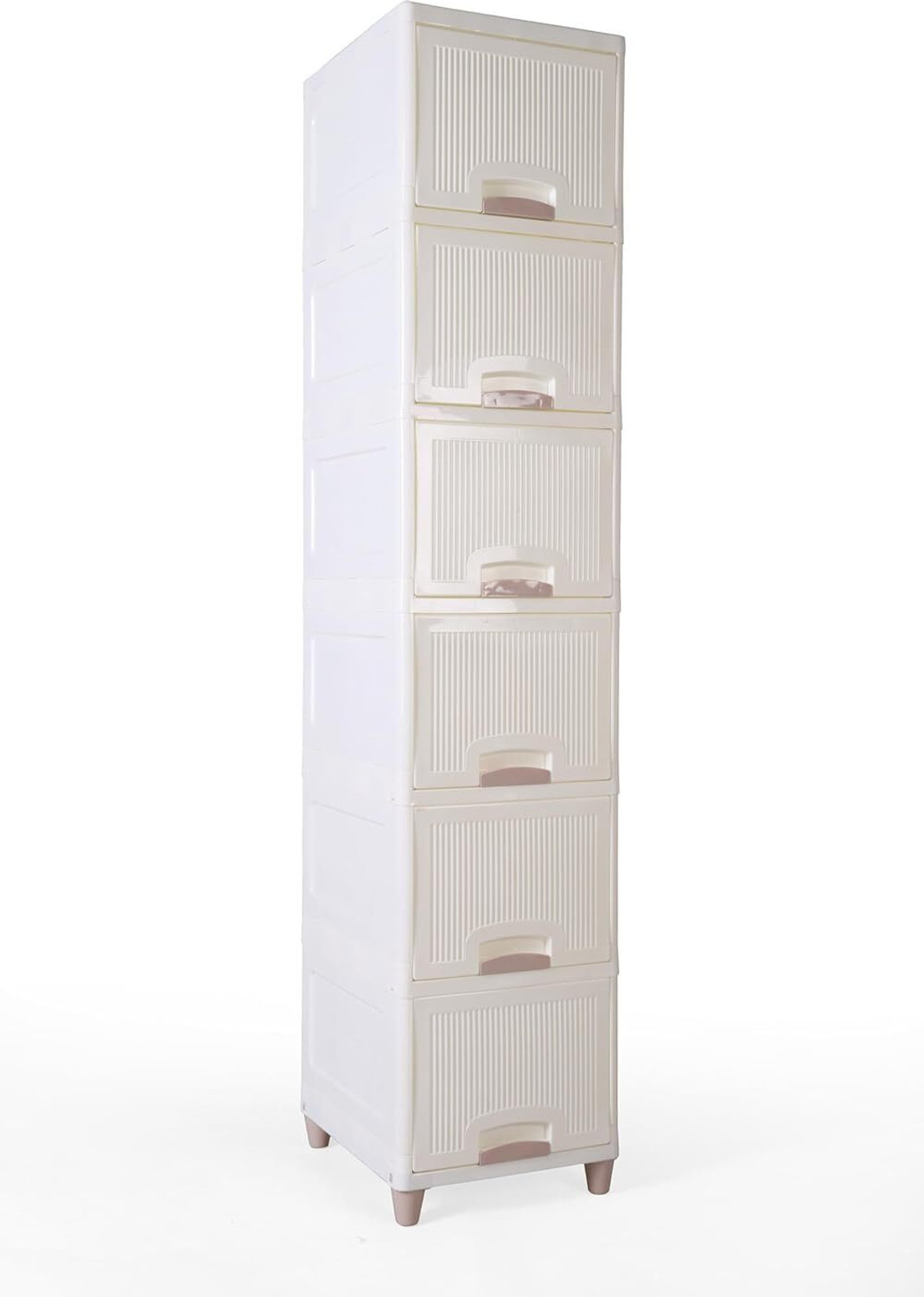 Image of AK10ZONE 6 Layer Foldable Plastic Storage Cabinet with Doors Closet Divider