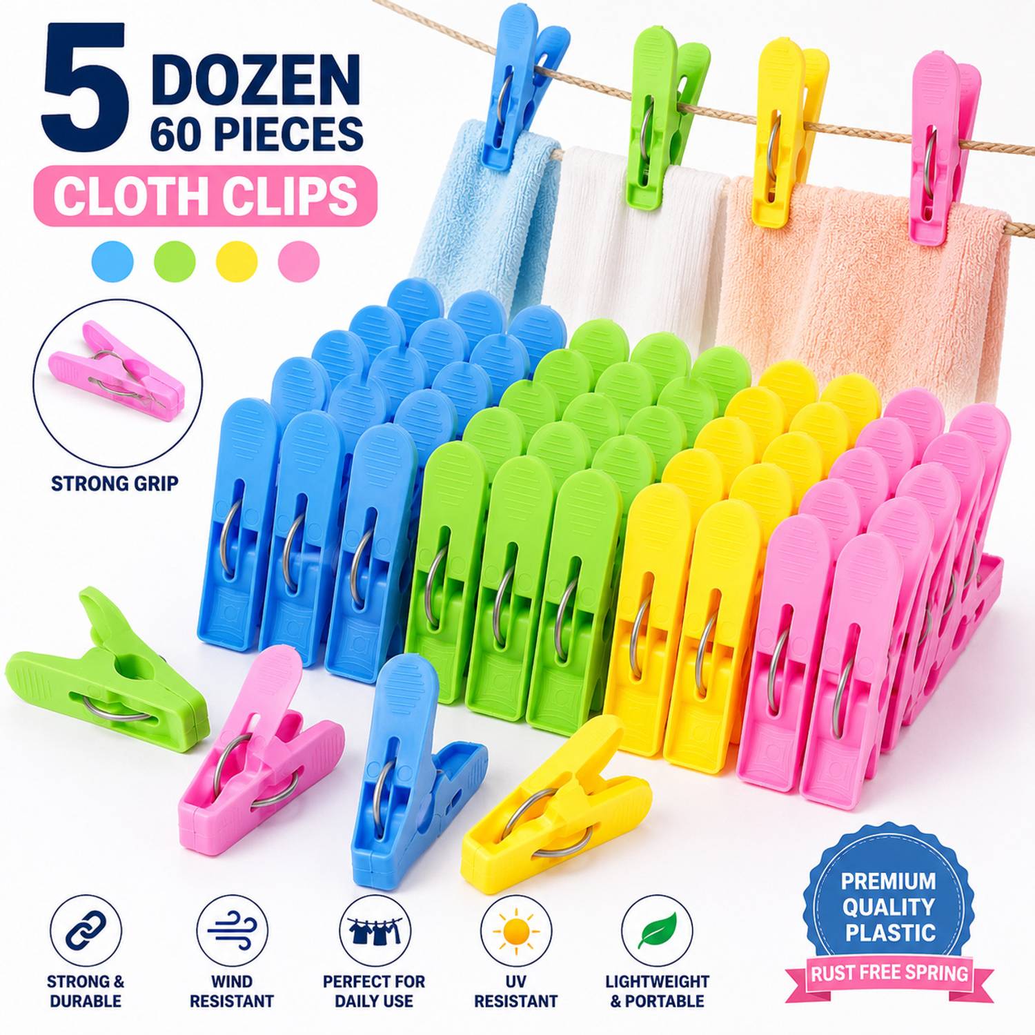 10cr Plastic Cloth Clips